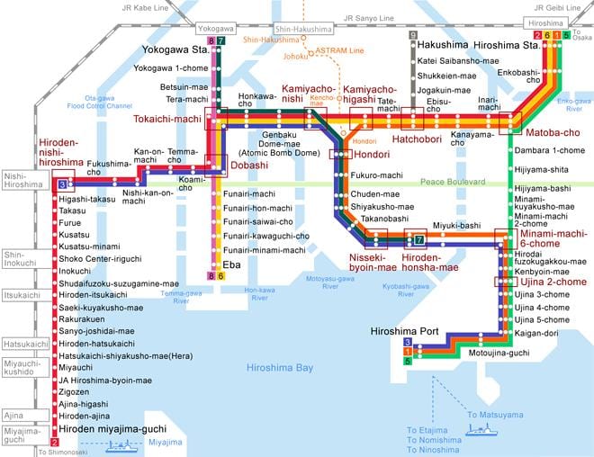 Mappa di hiroshima tram