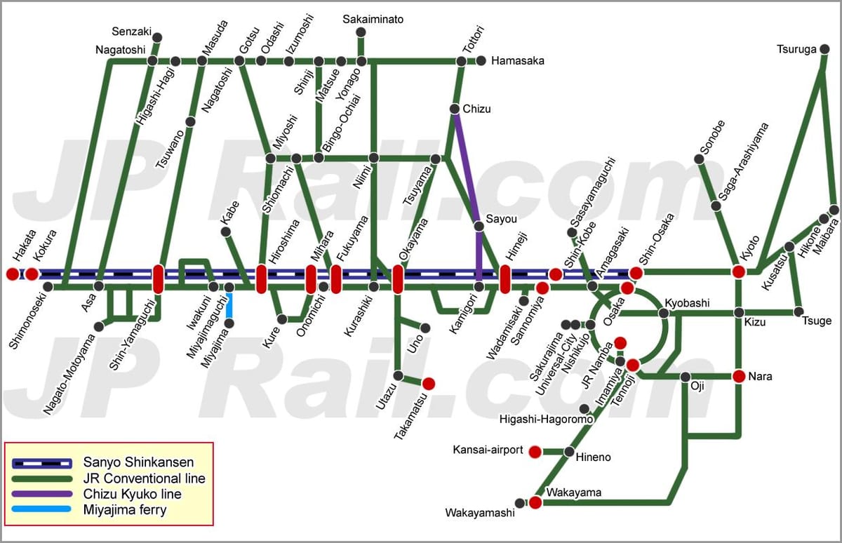 sanyo shinkansen mappa