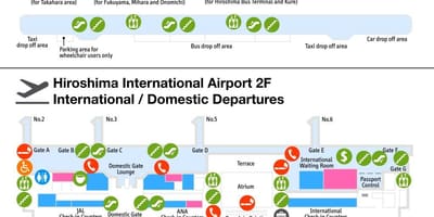 Mappa dell'aeroporto di hiroshima
