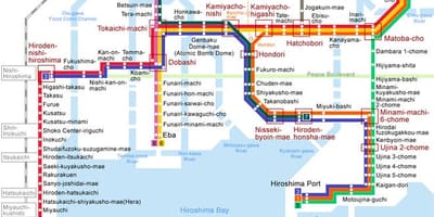 Mappa di hiroshima tram