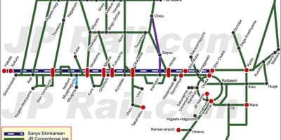 Sanyo shinkansen mappa